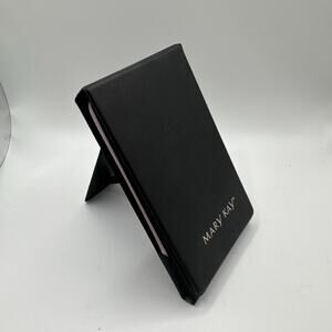 New Mary Kay Tri-Folding Travel Mirror 6.5" x 4" Slim-Fit Firm Black Cover
